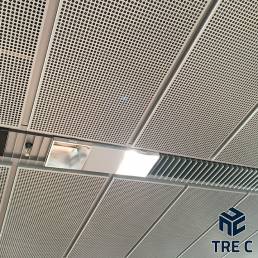 Doga controsoffitto in lamiera verniciata con foratura