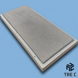 Pannello fonoassorbente in lamiera con isolamento in lana minerale