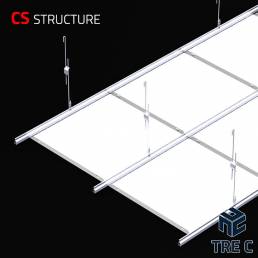 Controsoffitto Clip-in con struttura continentale semplice (profilo dp12 + pendino regolabile)